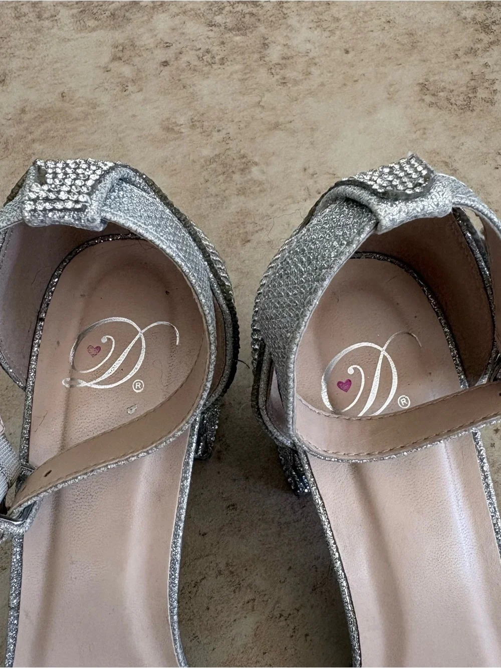 Silver Embellished Ankle-Strap Block Heel Sandals - Women